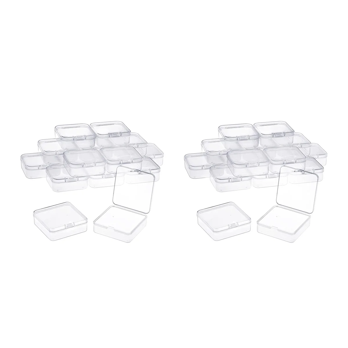 

32 Pack Clear Plastic Beads Storage Containers Box with Hinged Lid for Small Items, Diamond, Beads (2.2X2.2X0.79In)