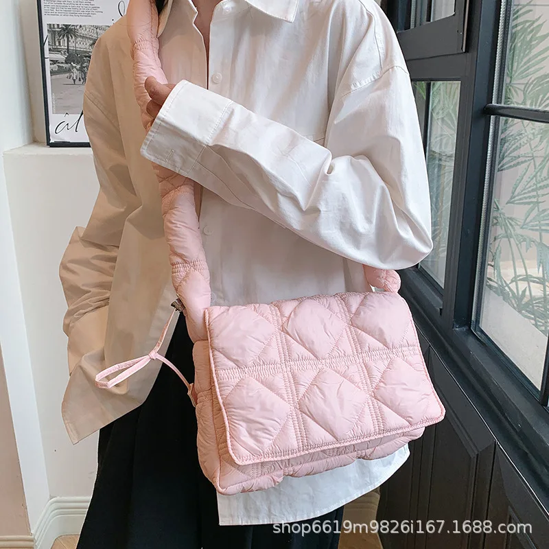 Cloud Small Square Bag for Women New Bubble Fold Down Bag Fashionable and Simple Single Shoulder Crossbody Handheld Underarm Bag