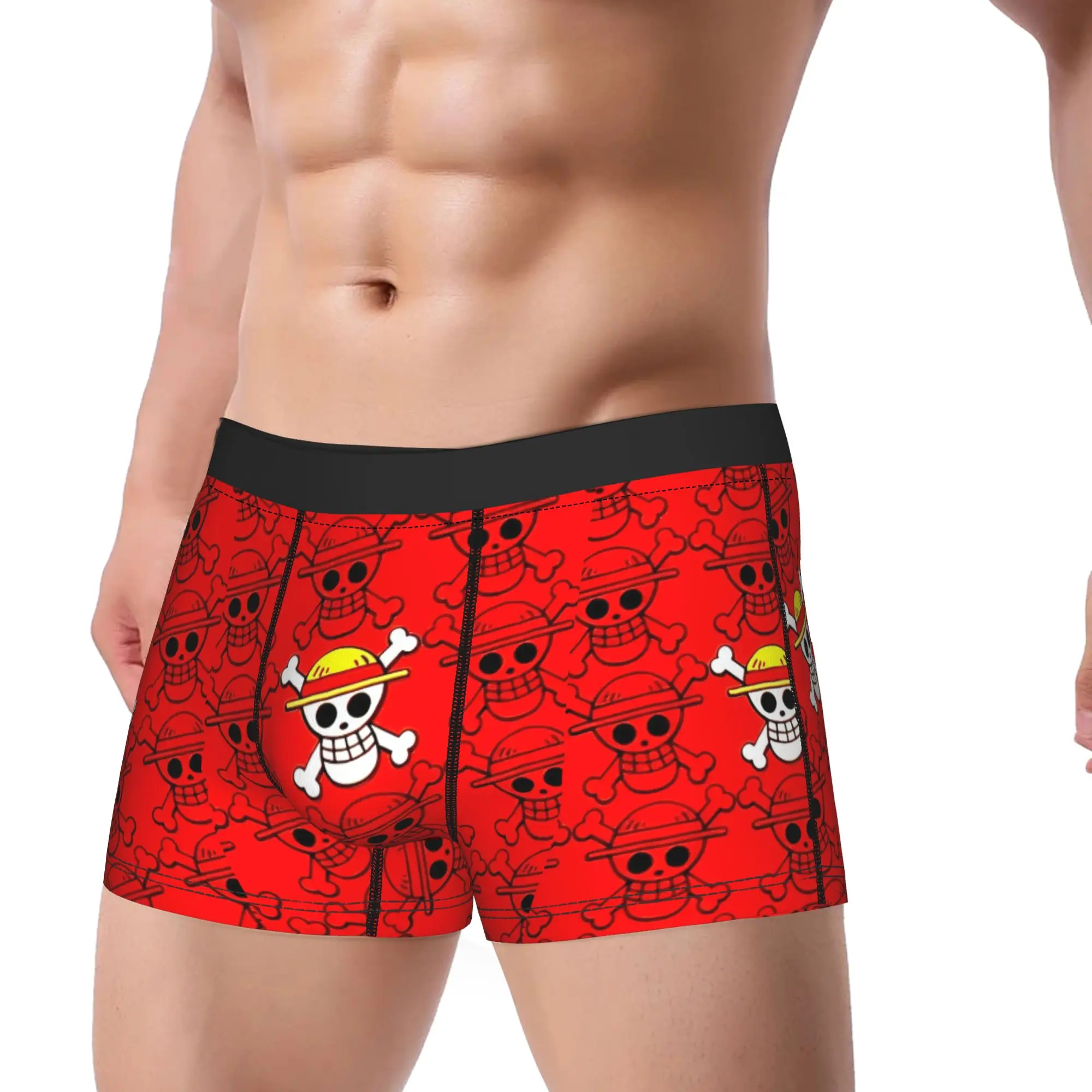 

Men Japan Anime Zoro Luffy Skull Boxer Briefs Shorts Panties Breathable Underwear One Piece Male Humor S-XXL Underpants