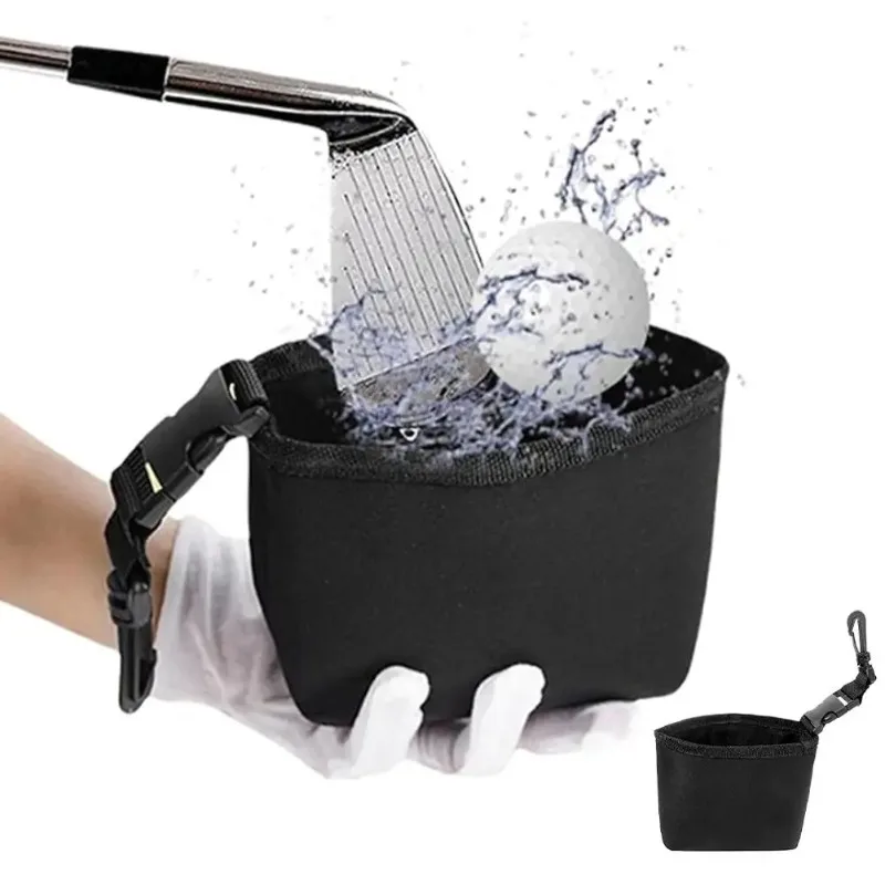 Golf Cleaning Kit Portable Golf Ball Cleaning Bag Golf Club Wipe Pack Water Cleaner Small  Delicate Multi-function Hanging Clip