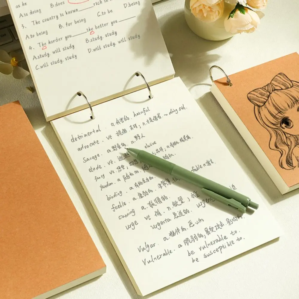 Notatnik A5/A6 z luźnymi kartkami, odrywany, czysty, do rysowania, graffiti, z dziurkami pojedynczymi/podwójnymi, zeszyt do szkicowania dla ucznia.