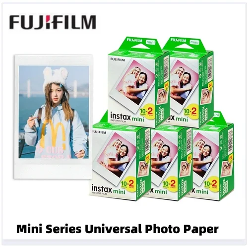 Imagen 1 del producto Fujifilm Instax Mini película borde blanco papel de 3 pulgadas para cámara de película instantánea Fuji Mini 12 11 9 8 40 70 90 Link 2 EVO 10-100 hojas