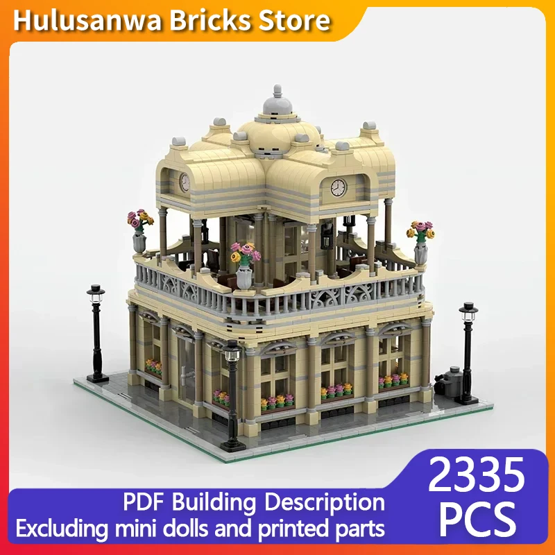 City Street View Model MOC Building Bricks Leisure Gathering House Modular Technology Gifts Holiday Assemble Children Toys Suit