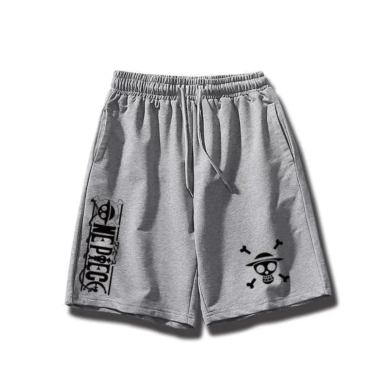 ONE PIECE Men\'s Sports Shorts Beach Bottoms Anime Luffy Quick Dry Workout Training Gym Fitness Jogging Pants Summer Men Shorts