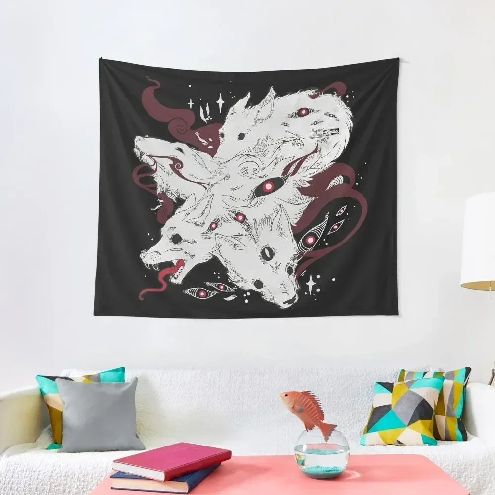 

Wild Wolves With Many Eyes Tapestry Wall Carpet Funny Room Decoration Korean Style Tapestry