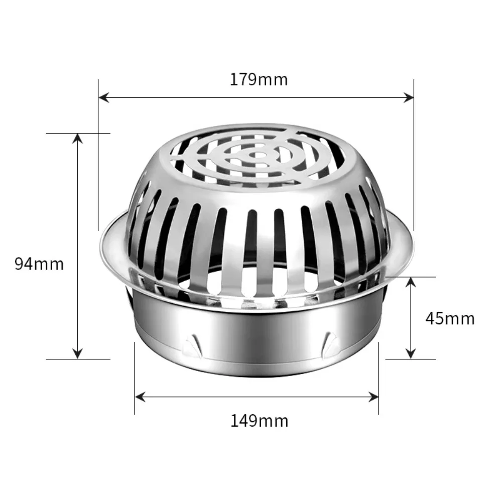 Stainless Steel Floor Drain Strainer Anti-Clog Round Shape Floor Drain Filter Large Displacement Slotted Filter Screen Cover