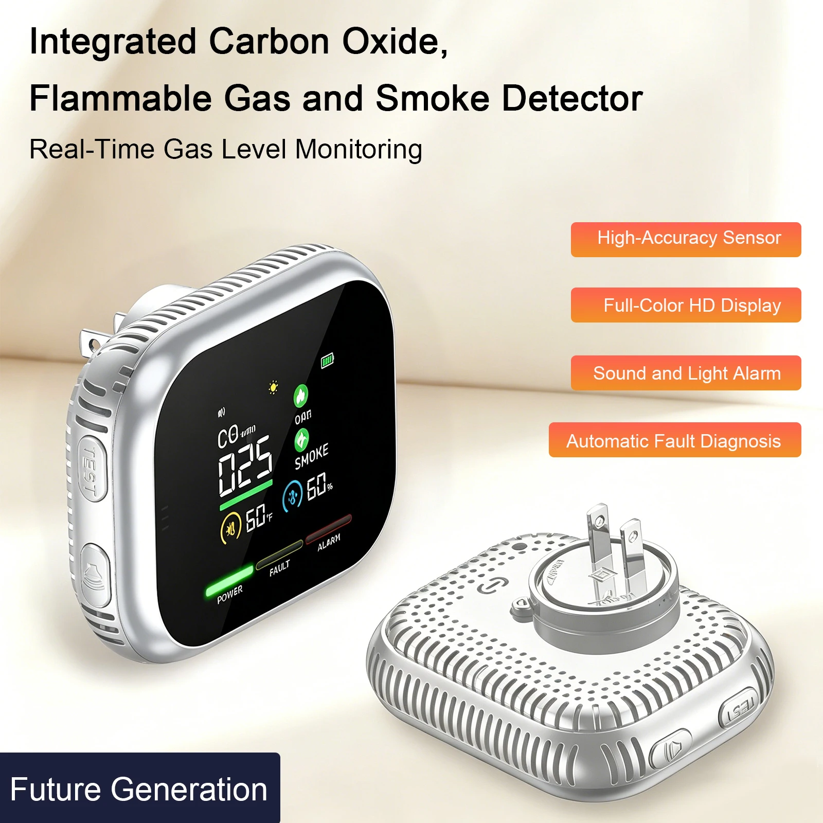 6-in-1 Portable Air Quality Monitor Indoor Carbon Monoxide Detectors Temperature Humidity Meter for Home RV Car Apartment Travel