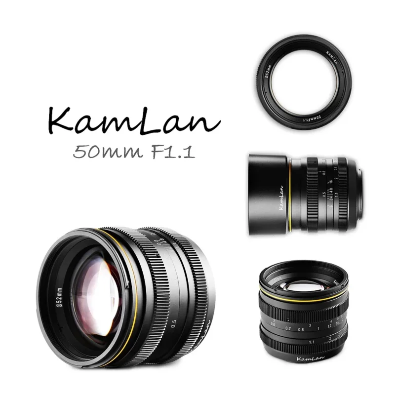 Kamlan 50mm f1.1 APS-C large aperture manual focus lens for Canon eos-m Sony E-mount Fuji X M4/3 mirrorless cameras