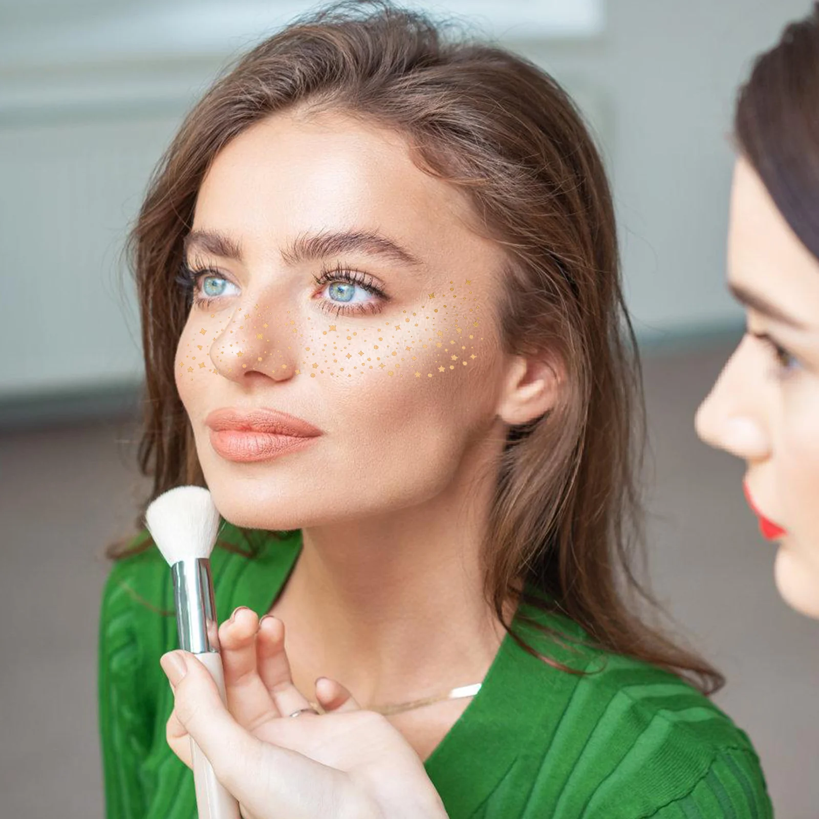 

6 Sheets Glitter Freckles Face Tattoo Waterproof Sparkle Freckles Makeup Patches for Women Party Festival Concert Face Jewels