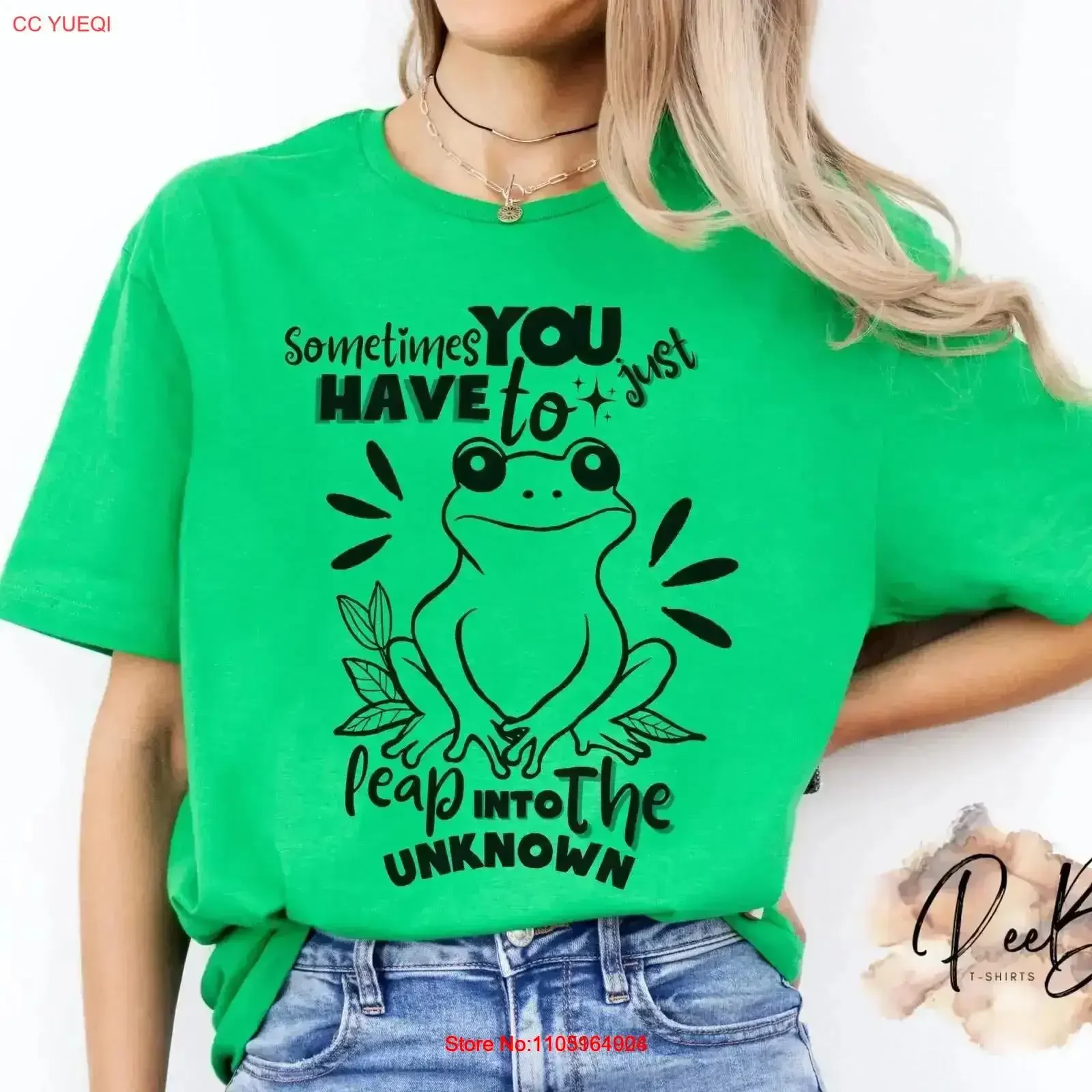 

Funny Frog Motivation Quote Softstyle T Shirt Animal Lover Jump to It Saying Cute Amphibian Top vintage Washed vintage Washed