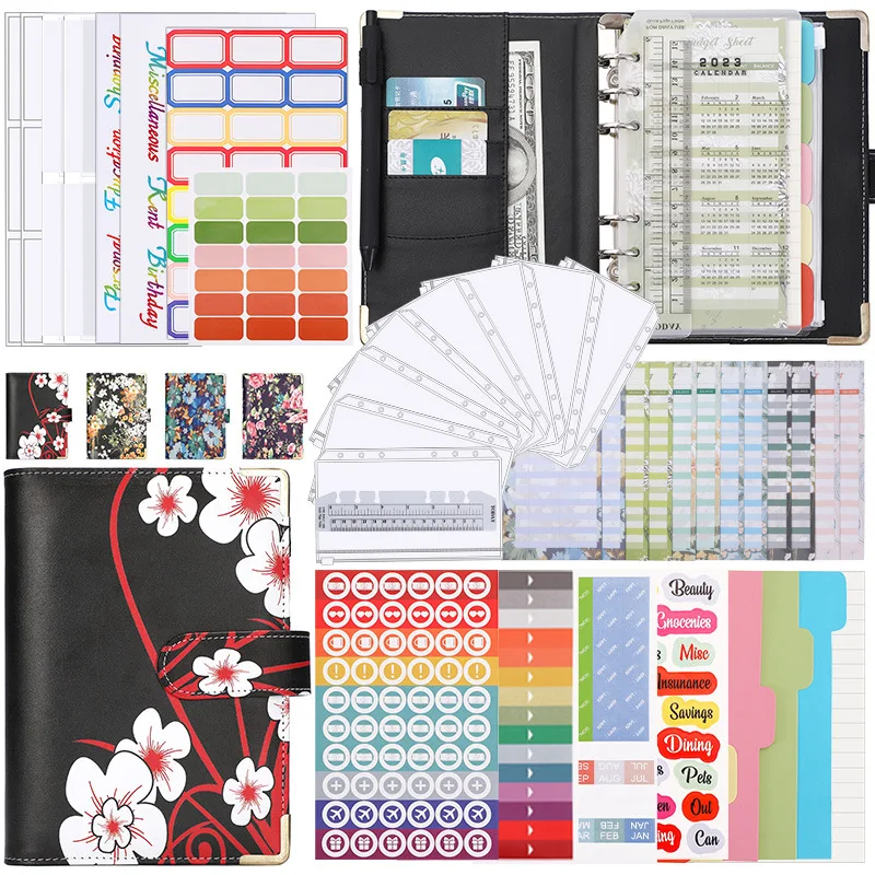 A6 Colorful Money Budget Planner Binder 12 Zipper EnvelopesCash Envelopes For Budgeting Money Organizer For Budget Binde Set