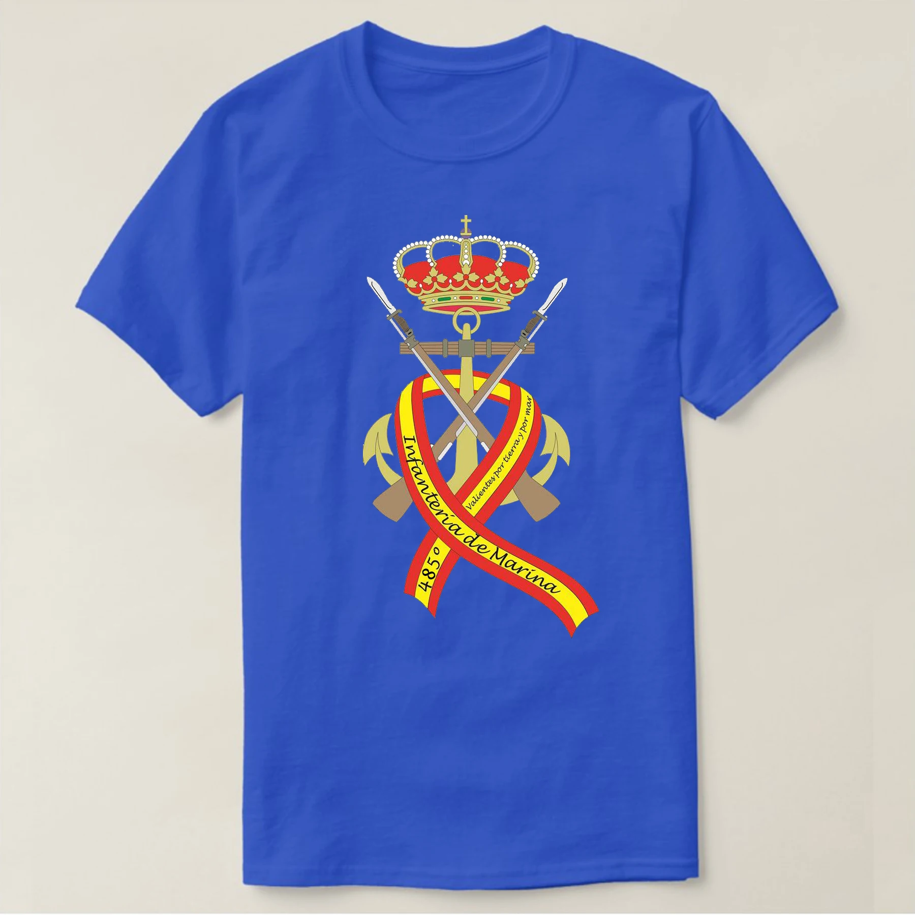 Camiseta 485 Aniversario Del Cuerpo De Infantería De Marina Española, 100% Algodón, De Alta Calidad, Casual