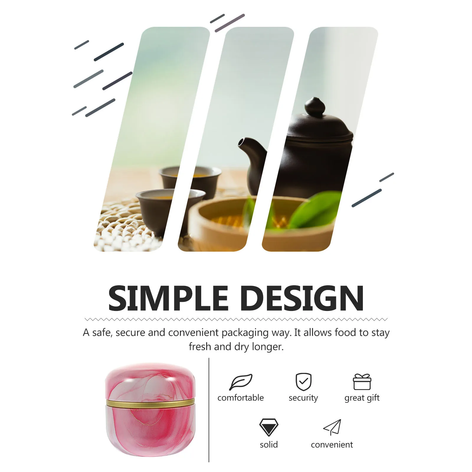 

Premium Tinplate Storage Box Japanese Style Tea Canister Portable Round Container For Dry Food Tea Cereal Rice Beans Nuts
