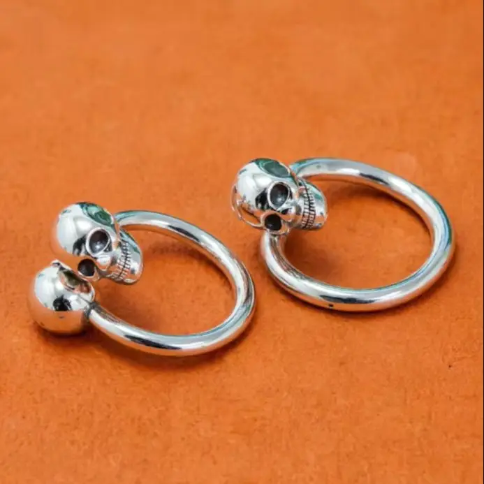 Non mainstream fashion personality pure silver living skull head Korean version ring opening creative Korean version ring for me