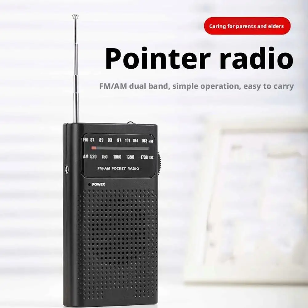 

Portable Pointer Radio Full Band AM FM Radio Battery Best Powered Emergency Reception Pocket News Weather Radio B5X2
