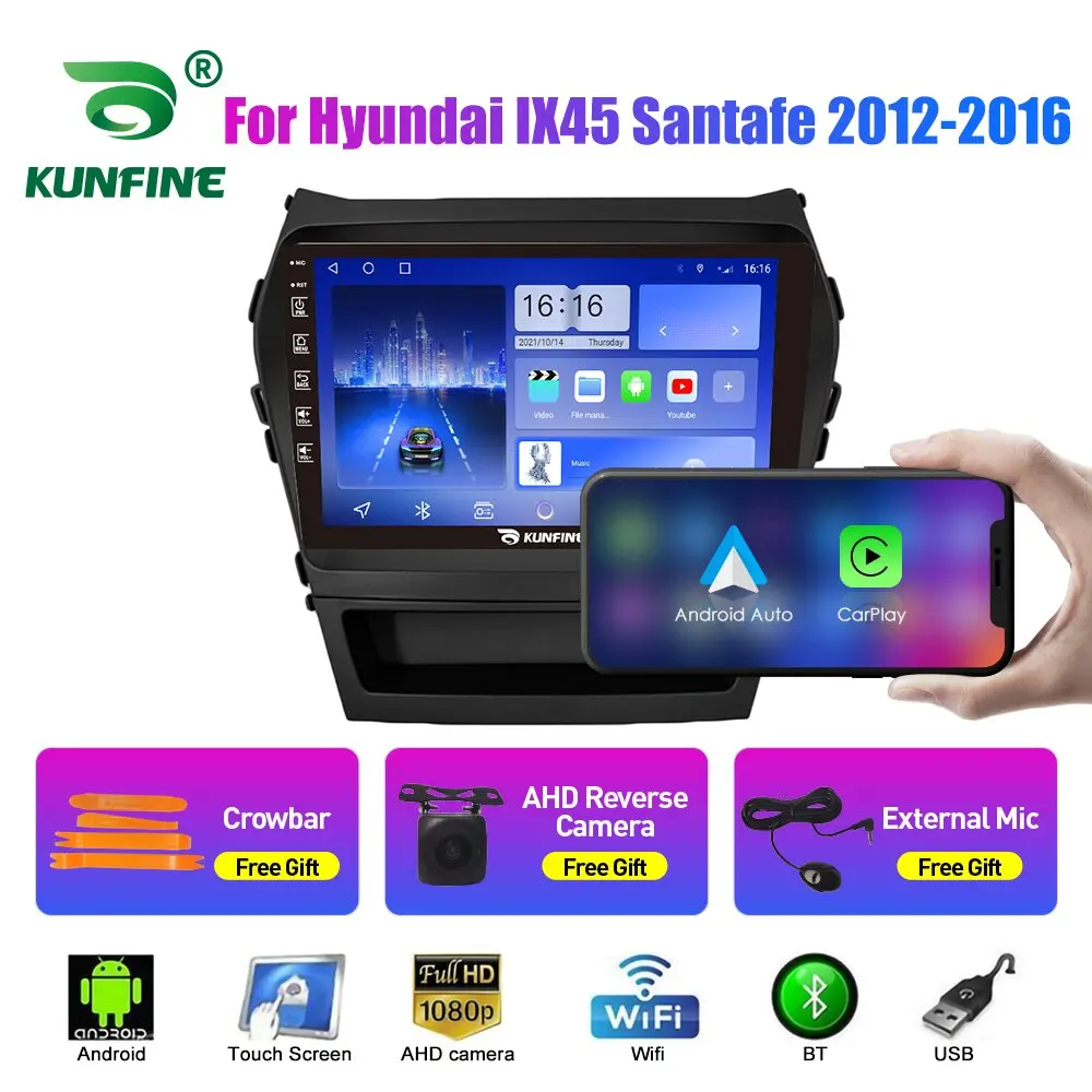 Car Radio For Hyundai IX45 Santafe 12-16 Octa Core Android 10.0 Car DVD GPS Navigation Player Deckless Car Stereo Headunit