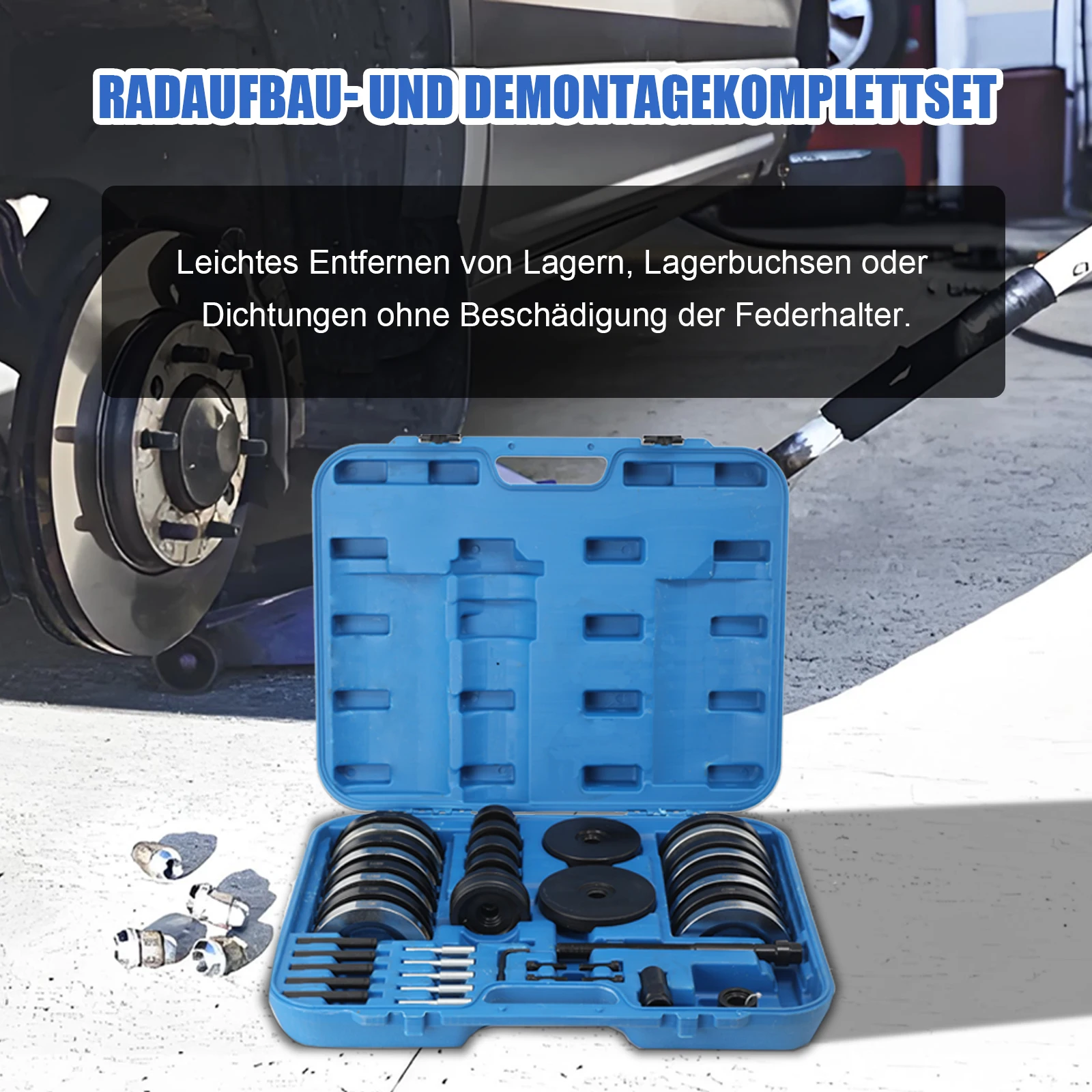 Image of Radnaben-Demontage- und Montageset für Audi A2, Volkswagen, Skoda Roomster, Seat – Spezielle Demontagewerkzeuge für Radachsen