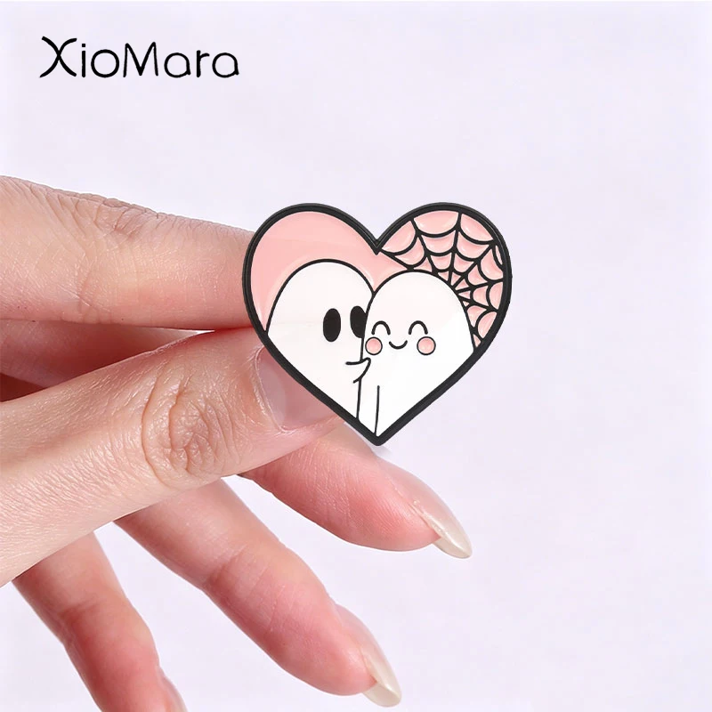 2-4pcs/Set Halloween Cute Ghost Badge Cartoon Witch Enamel Pins Fashion Lapel Brooches Backpack Clothes Jewelry Gift for Friends