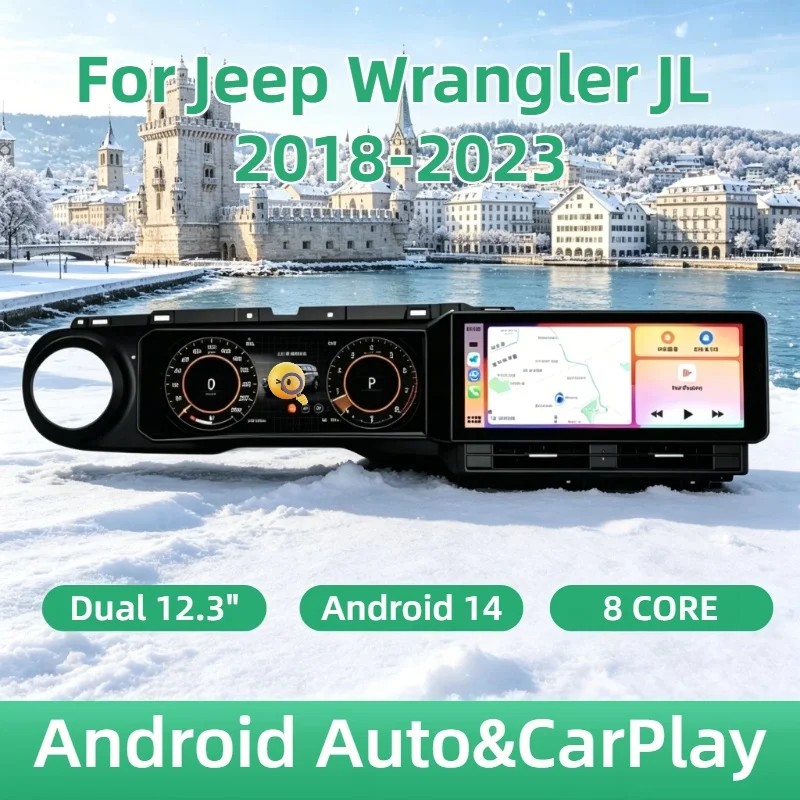 Android 14 CarPlay Auto Dual 12.3