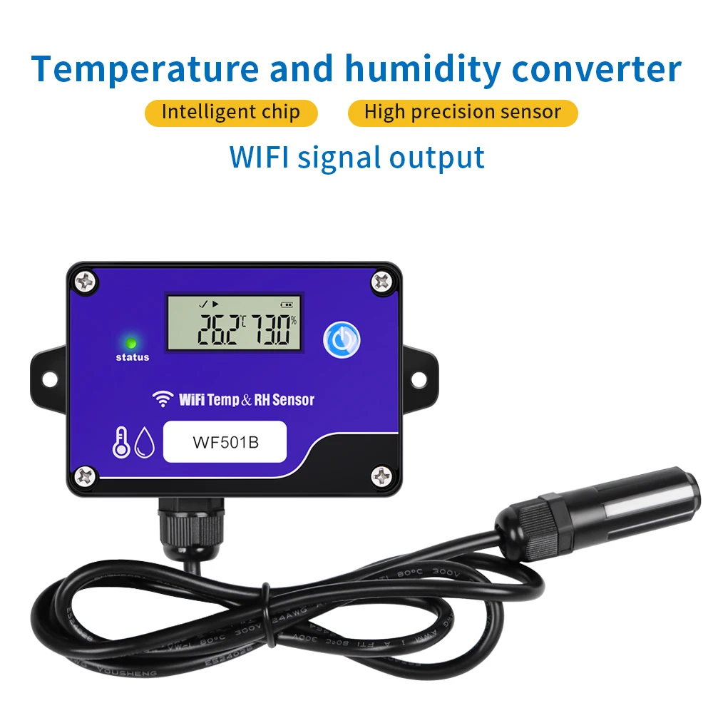 

WiFi Temperature And Humidity Sensor Remote Monitoring Data Logger Temperature Humidity Transmitter for Greenhouse Warehouse