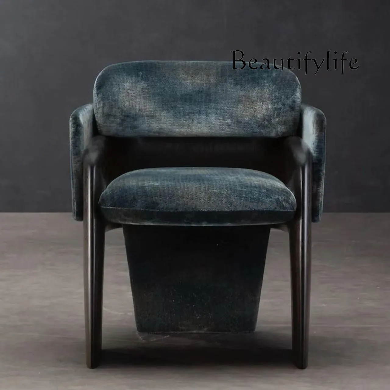 Nordic light luxury solid wood sofa chair designer small apartment household antique leisure single sofa chair