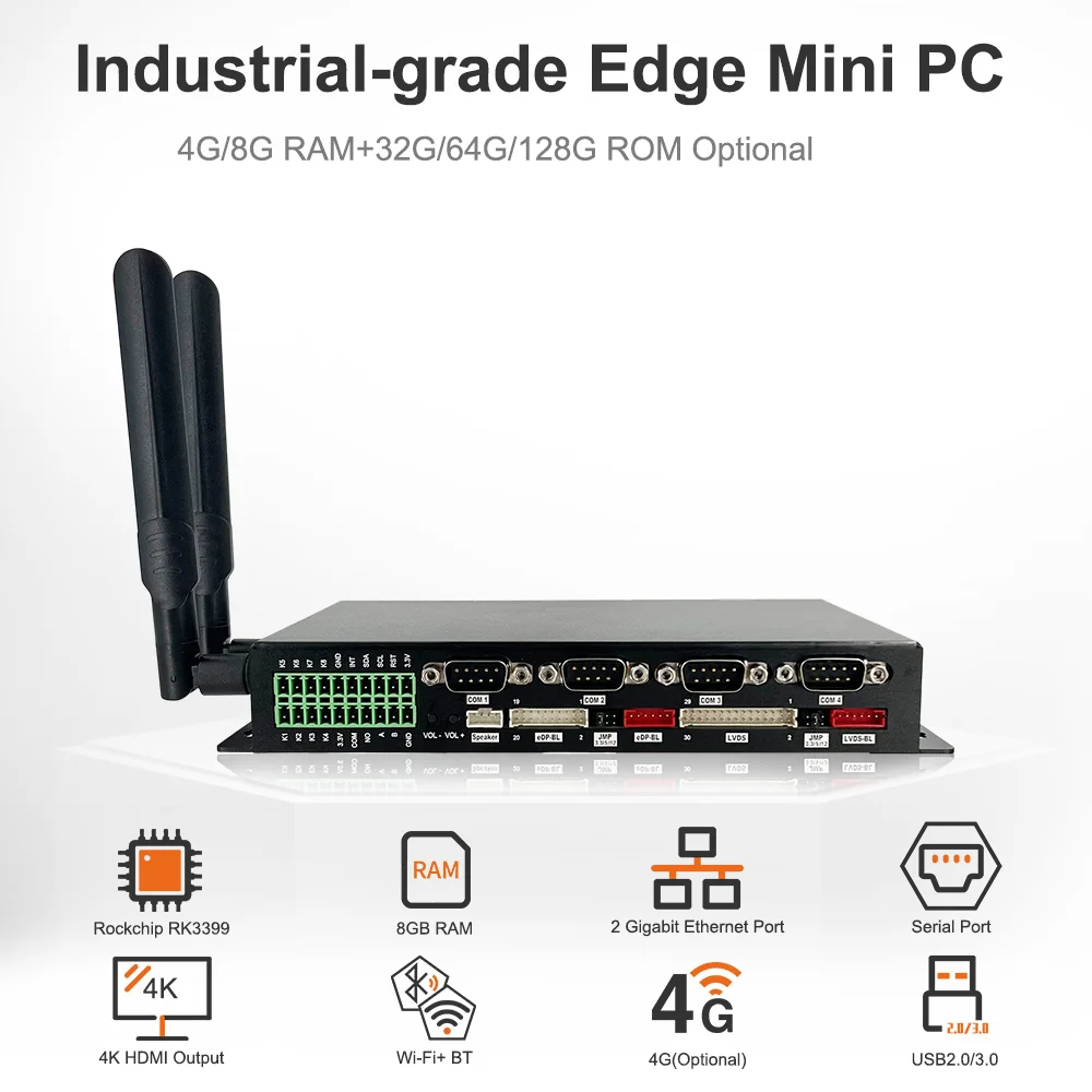 Liontron Rockchip RK3399 prend en charge la sortie HDMI Edp et LVDS avec RS232 Android Linux, ordinateur intégré pour distributeur automatique