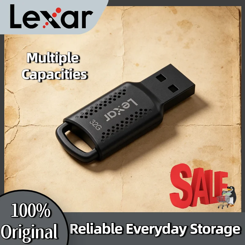 Unidad Flash USB Lexar V400 Original de 128 GB, 64 GB, 32 GB, USB 3.2 Gen 1, Cifrado AES de 256 bits, Unidad Portátil para PC, Mac Pro
