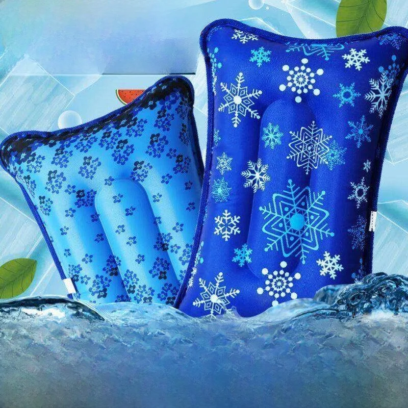 Inflatable Cooling Pillow Long Rectangle Water Filled Sleeping Pillow for Children And Adults Summer Temperature Reducing Pillow view 4