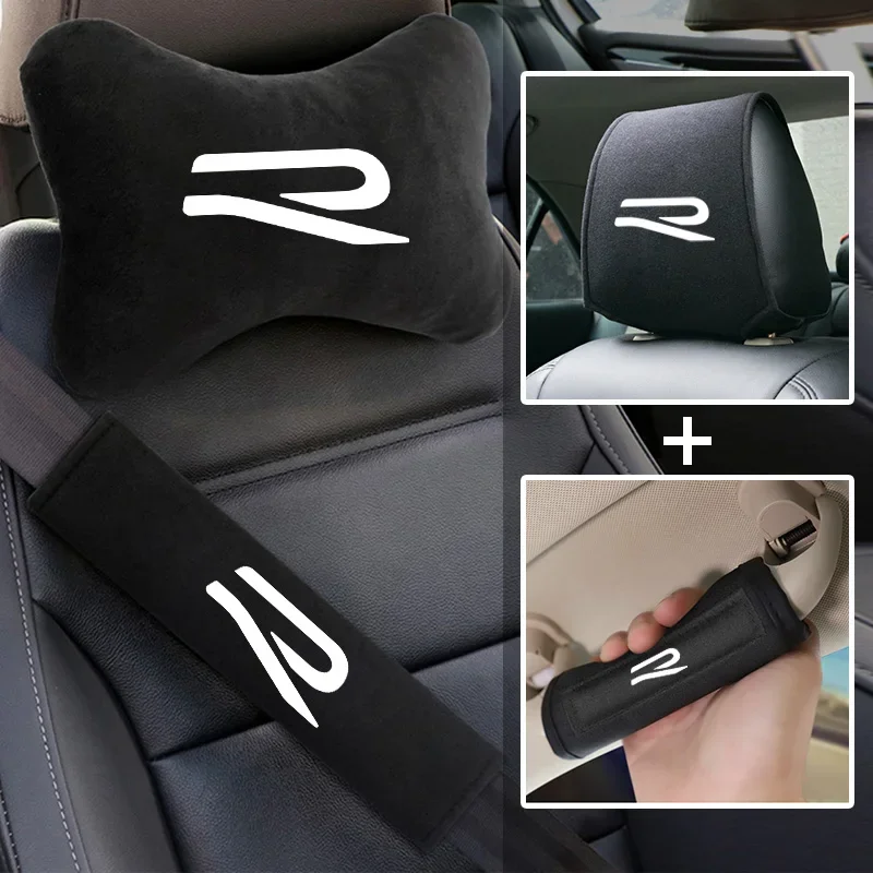 Car Seat Belt Protect Shoulder Pads Safety Handle Cover Headrest Neck Pillow New R logo for VW Volkswagen Golf 8 MK8 Accessories