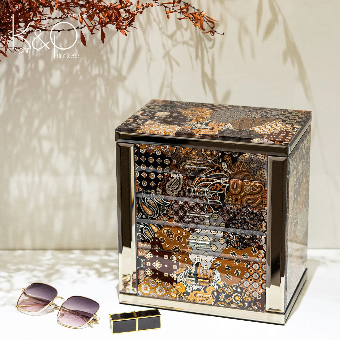 KP Luxury Jewelry Box Multi Layer Large Capacity Premium Organizer for Rings Necklaces Storage