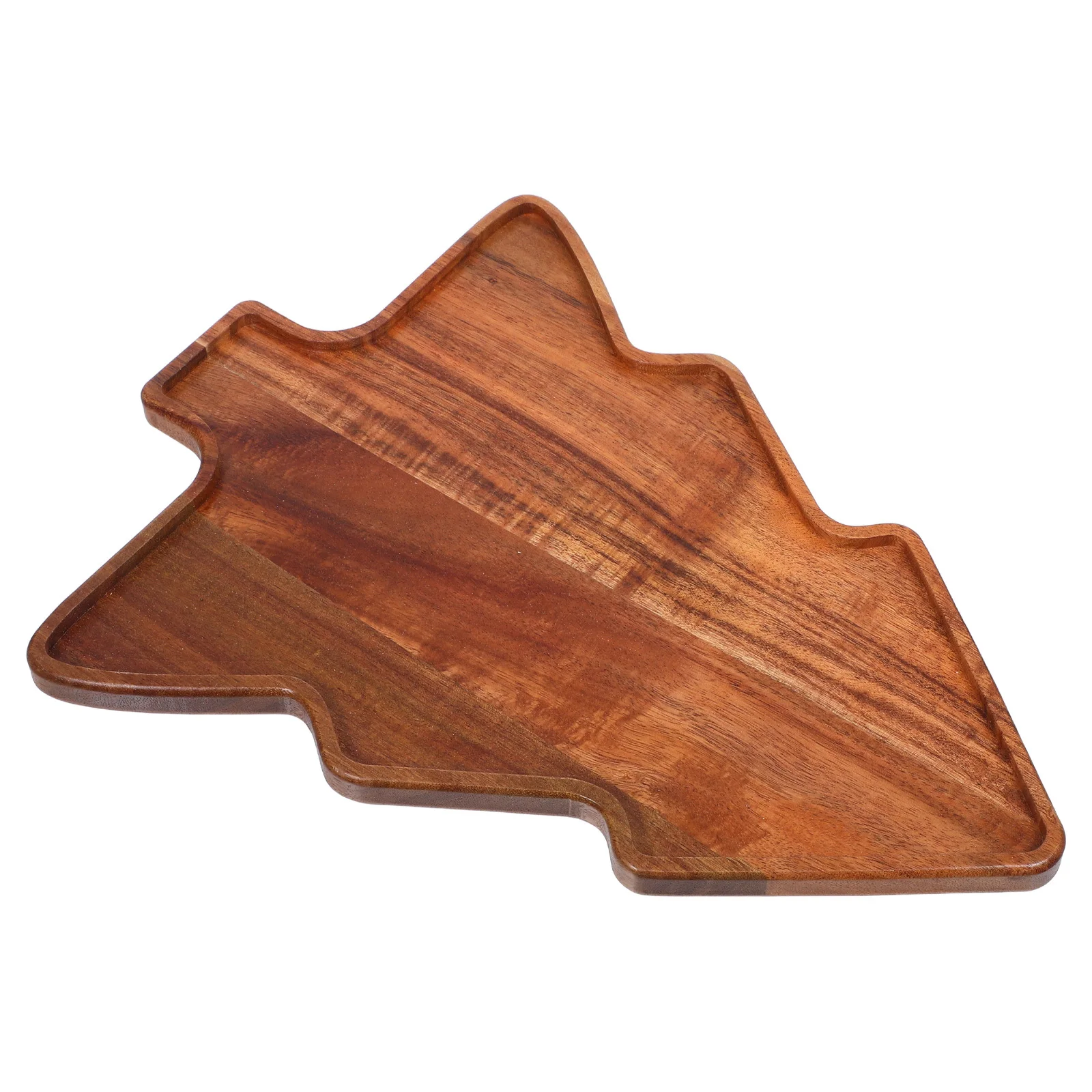 

Acacia Wood Christmas Tree Serving Tray Holiday Party Platter for Desserts Appetizers Candies Snacks Sturdy Natural Wood Grain