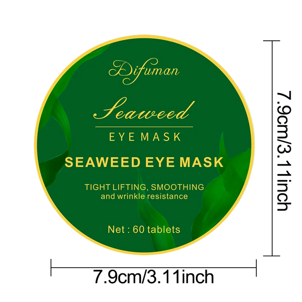 Seaweed EYE Mask 60PCS – Hyaluronic Acid Collagen Patches for Dark Circles,Puffiness, Natural,Non-Irritating,Certified Skincare image 6