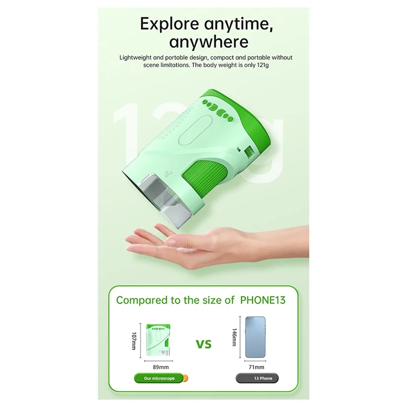 ABFM-XV70 Children's Pocket Microscope 800X 2-Inch Screen Usb Electronic Digital Microscope Telescope Pocket Microscope