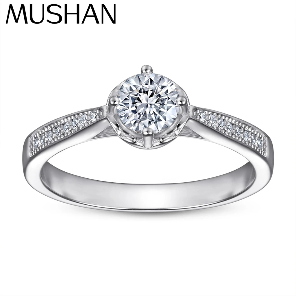 

MuShan Jewelry 925 Sterling Silver Romantic Rings Bands Ring 7A Cubic Zirconia Valentine Rings Bands Anniversary Women Gift