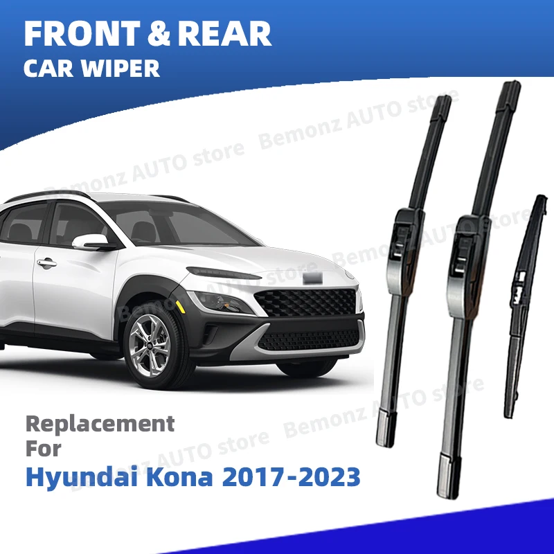 LHD Vorne Hinten Scheibenwischerblatt Für Hyundai Kona OS N 2017 - 2023 Windschutzscheibe Fenster Zubehör 2018 2019 2020 2021 2022