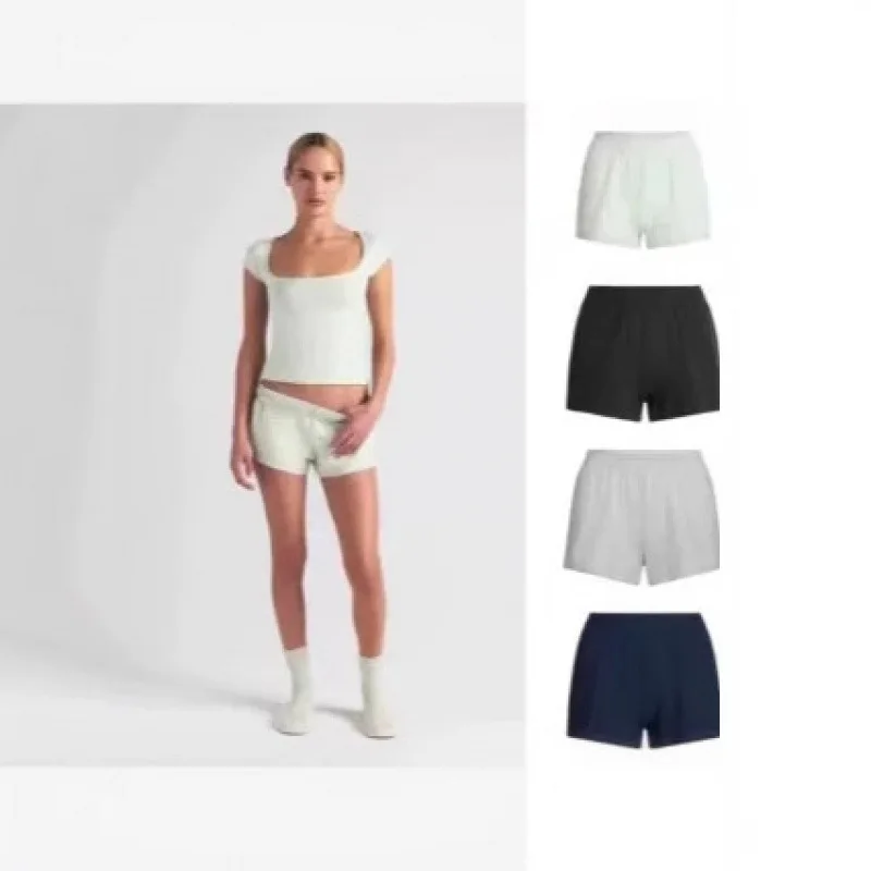 

Хлопковые джерси-шорты свободного кроя, повседневные, универсальные, легкие, эластичные, женские, модные, весна 2025, 100% хлопок