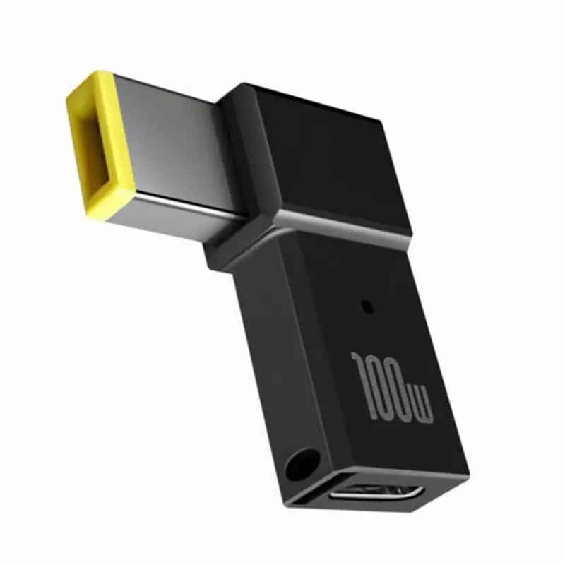 AY14 -100W USB Type C Female To Square PD Plug Converter USB-C Fast Charging For Thinkpad Laptop DC Power Adapter Connector