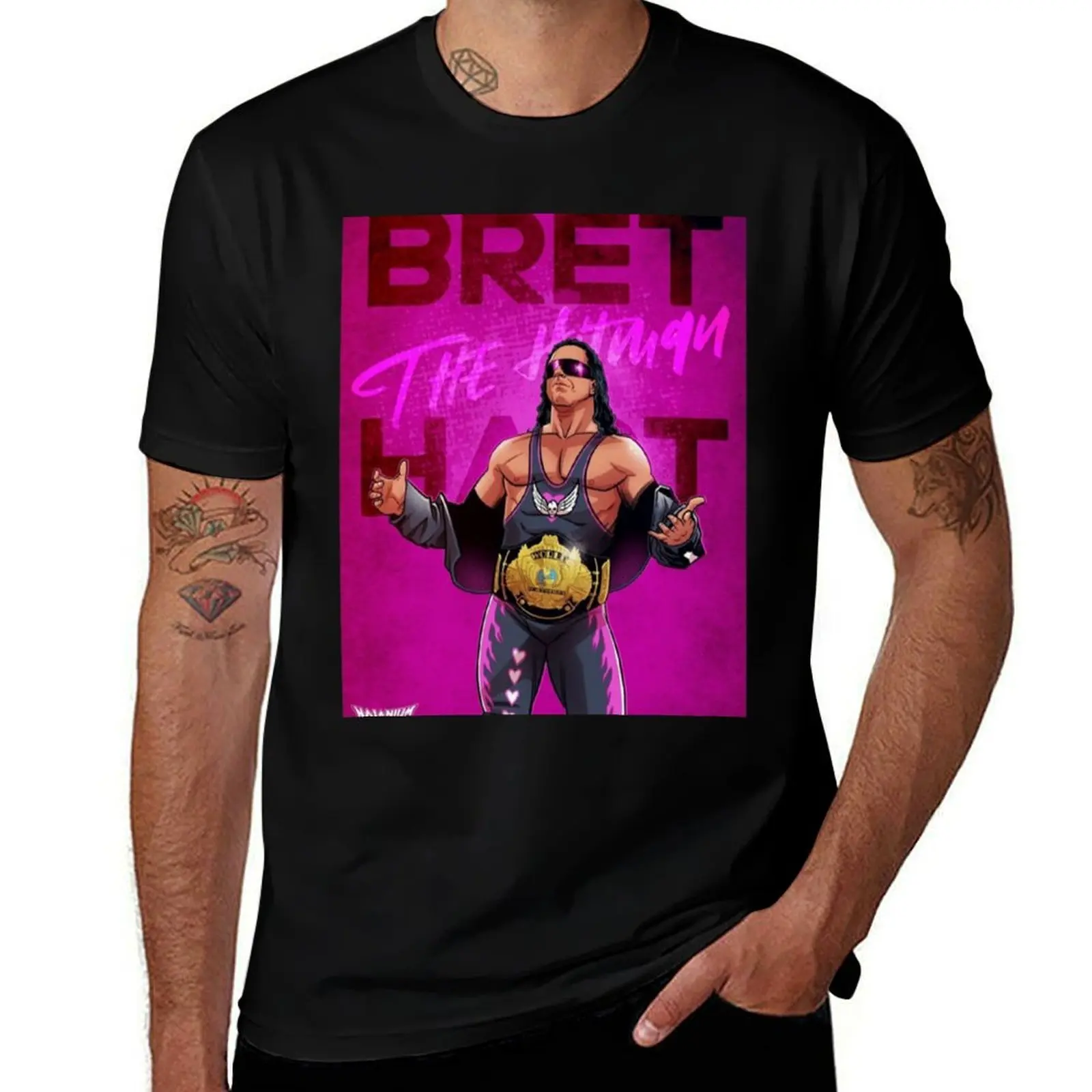 Bret Hart T-Shirt luxury t-shirt Louboutins cheap stuff black t shirts for men