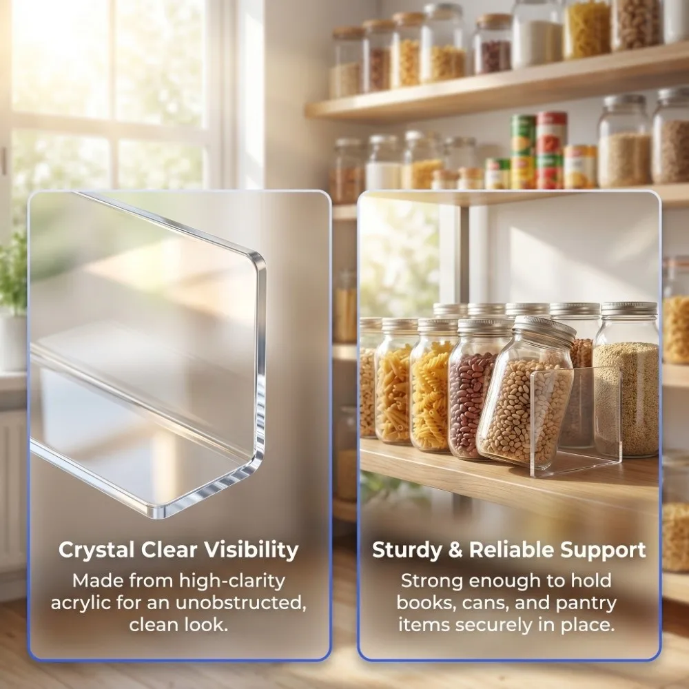 5Pcs Transparent Shelf Divider Panels 20/30/40cm Clear View Under Couch Blocker Multifunction Heavy-Duty