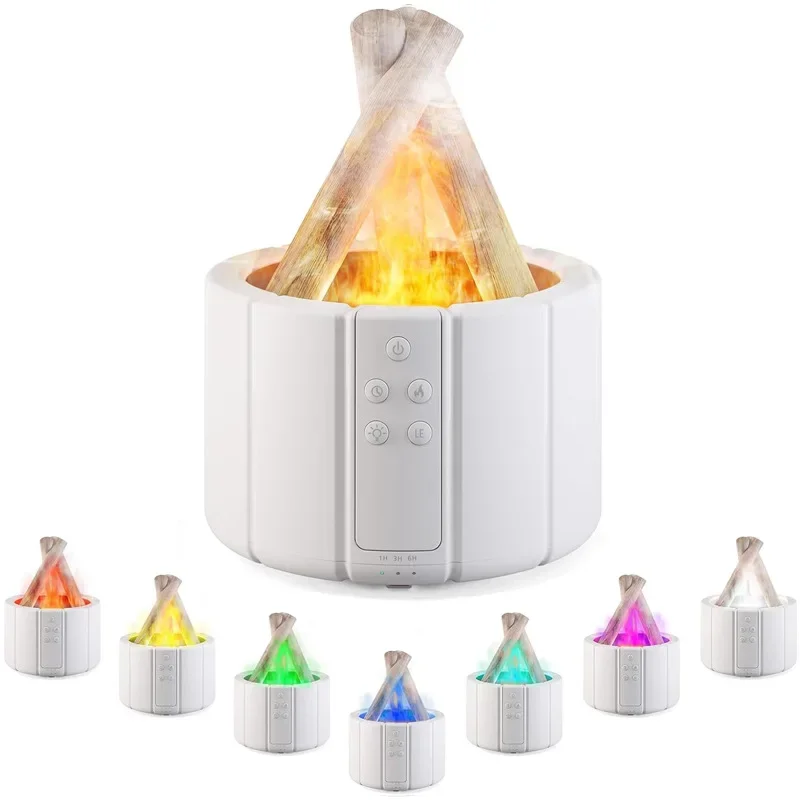 H9 Air Humidifier Aroma Diffuser Remote Control USB Ultrasonic Bonfire Flame Light Home Essential Oil Fragrance Perfume Machine