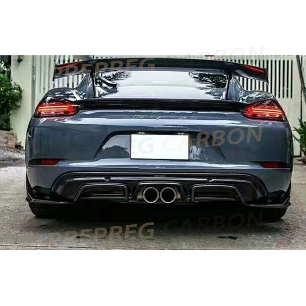 

Carbon Fiber Rear Diffuser Lip Spoiler Splitters Flaps Bodykits for Porsche 718 Cayman Boxster Base S 2016 2017 2018 2019
