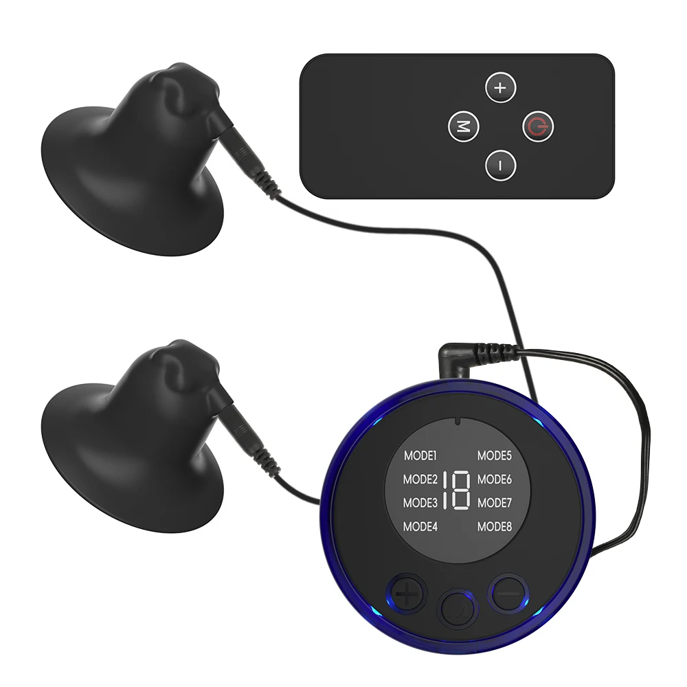 Electric Shock Nipple Suction Cup Breast Clitoris Sucker Erotic Nipple Clamps Pump Adult Game Breast-fed Sex Toys for Women Men view 3
