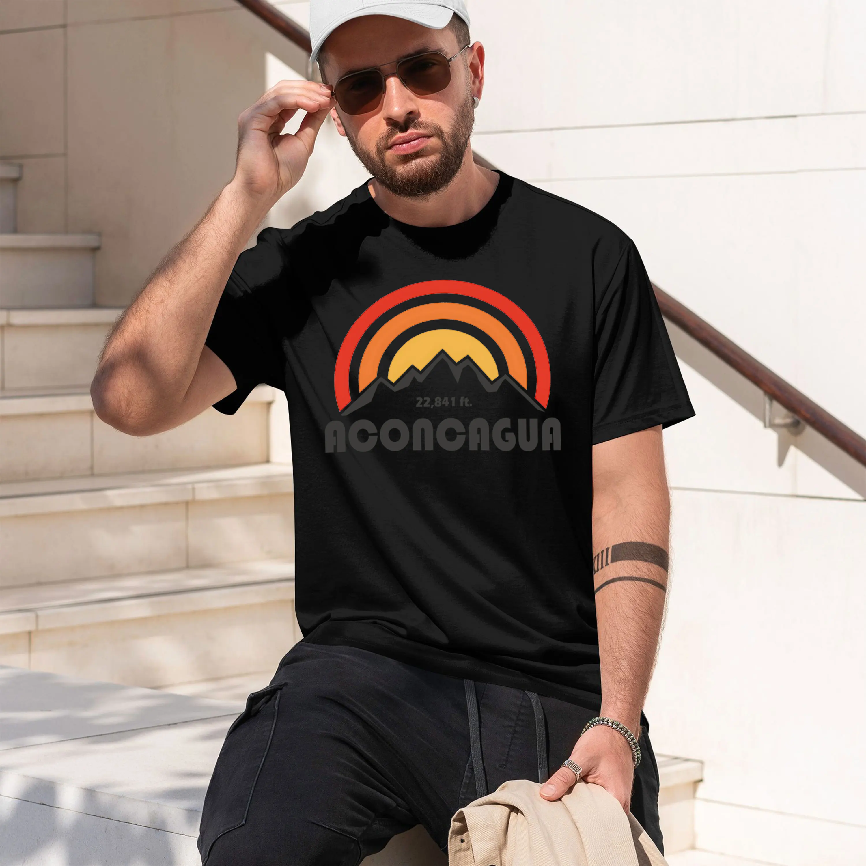 Aconcagua 2026 Nuevo Modelo Camiseta de Manga Corta con Cuello Redondo para Hombre, Clásica, Casual, en Varios Colores y Tallas para Uso Diario