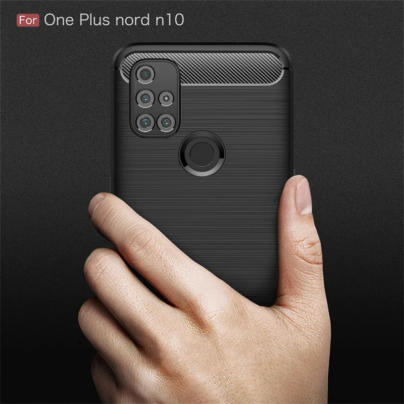 

Oneplus Nord N10 5G Case Carbon Fiber Protection Armor Soft Silicone TPU Back Cover Phone Case for Oneplus NordN10 BE2025 Coque