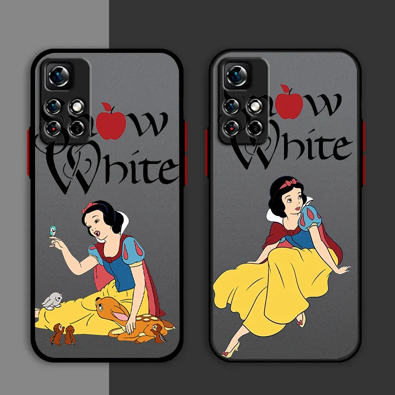 Disney Snow White Phone Case For Redmi Note 13 12 11 10 Pro Plus Pro S T 5G Matte Frosted Translucent Cover