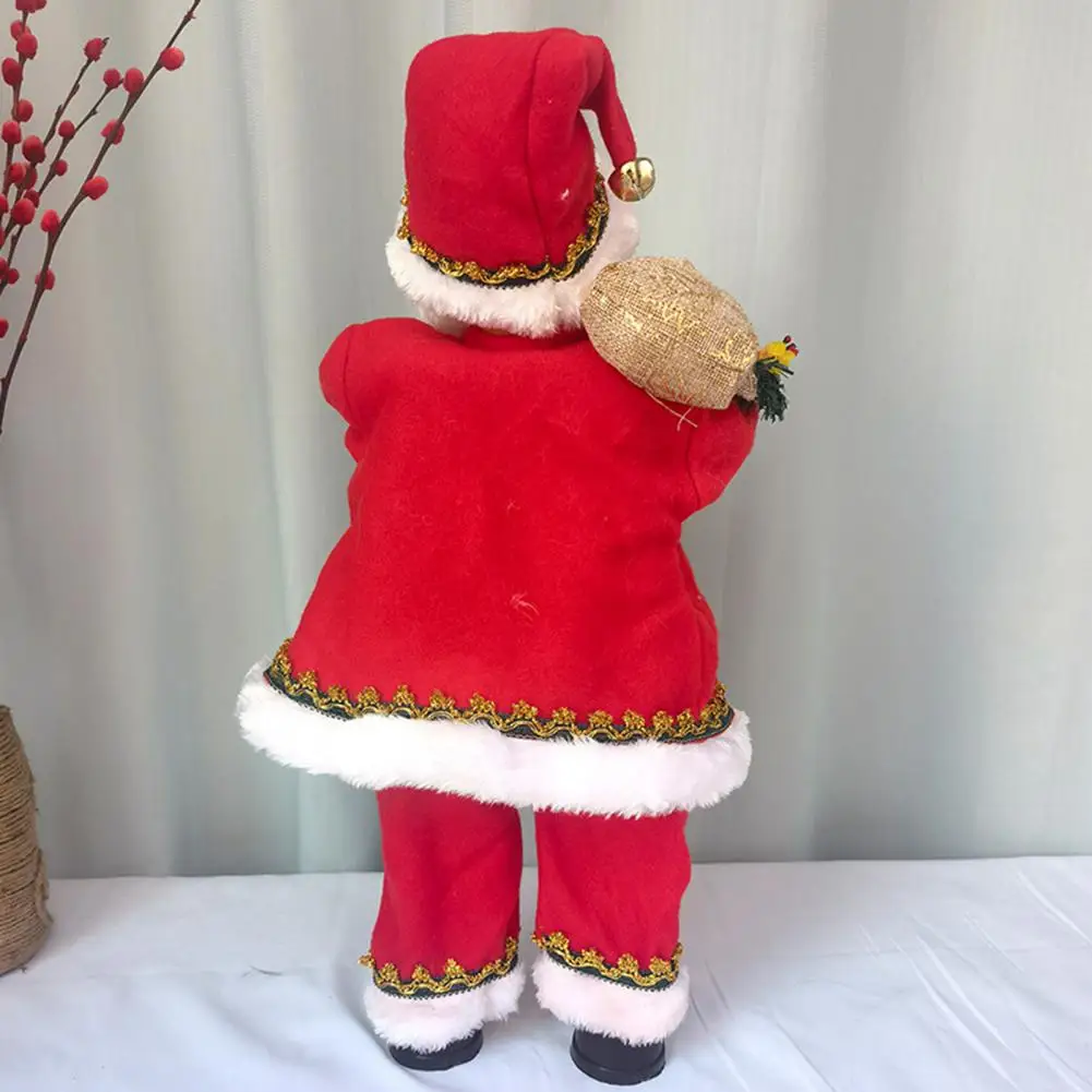 Santa Claus Doll Battery Operated Dancing Santa Claus Toy Singing Plush Father Christmas Doll Desktop Decoration for Holiday