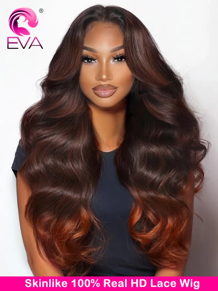 

Eva Chocolate Brown Body Wave 13x4 13x6 HD Lace Frontal Human Hair Wigs For Women Wear And Go Brown Colored HD Lace Closure Wig