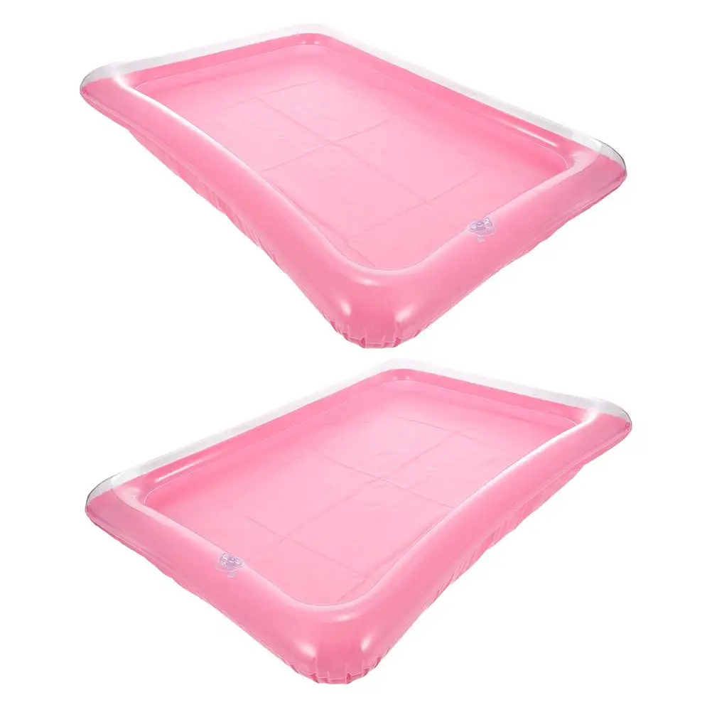 Bandeja inflável flutuante, 2 peças, suporte de barra, almofada de resfriamento, servidor de comida de gelo, piscina, refrigerador de bebidas, grande capacidade, armazenamento de brinquedos
