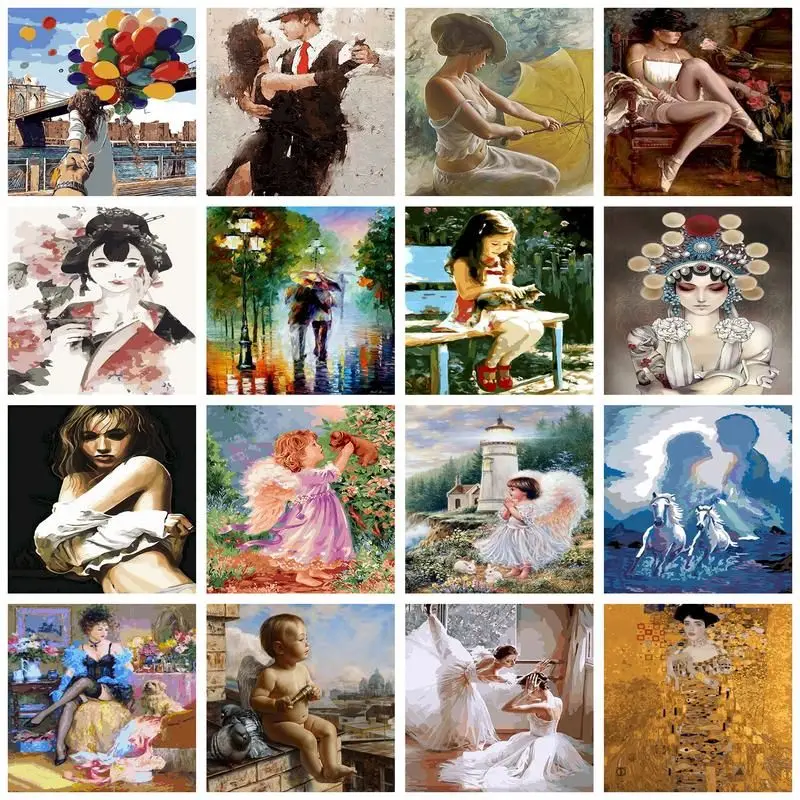 

CHENISTORY Acrylic Paint By Numbers Woman Oil Painting Unique Gift DIY Kits Oil Picture Figure Canvas Home Decor