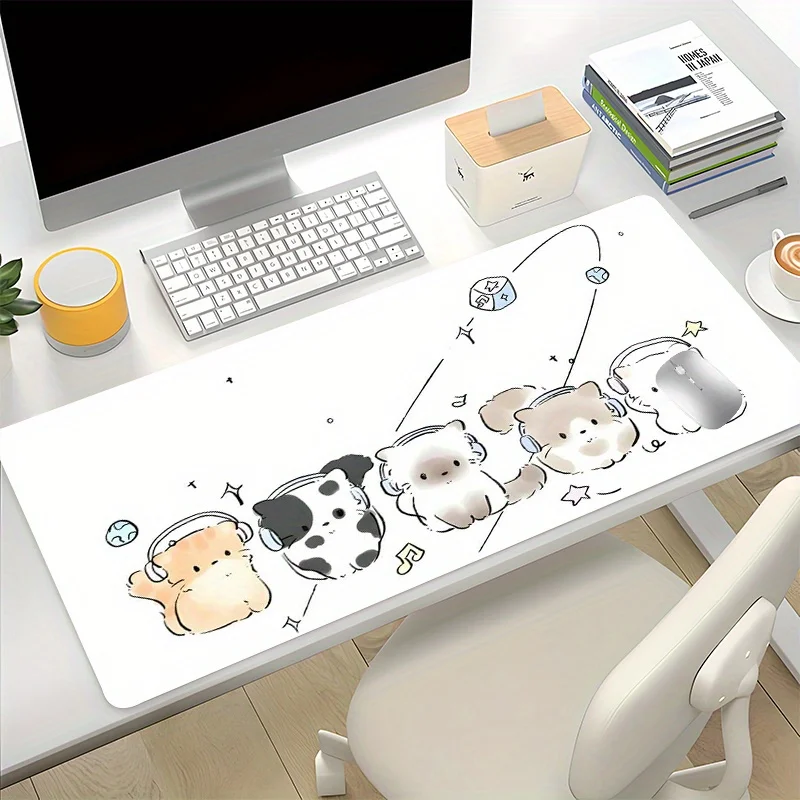 

Cartoon Cute Cat Large Size Non-slip Rubber Mouse pad XXL Computer Gaming accessories Keyboard Desktop Decoration Mat for Office